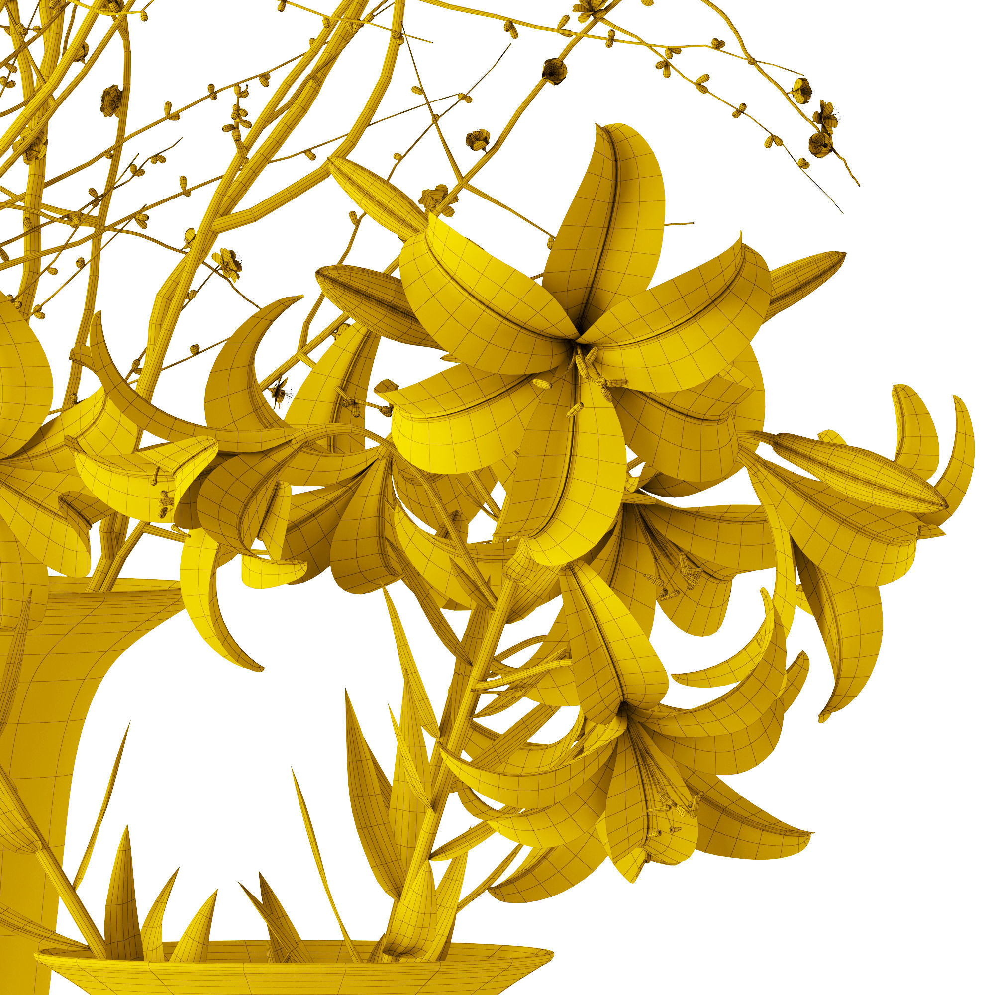 Griffe Montenapoleone vases with flowers 3D model_6