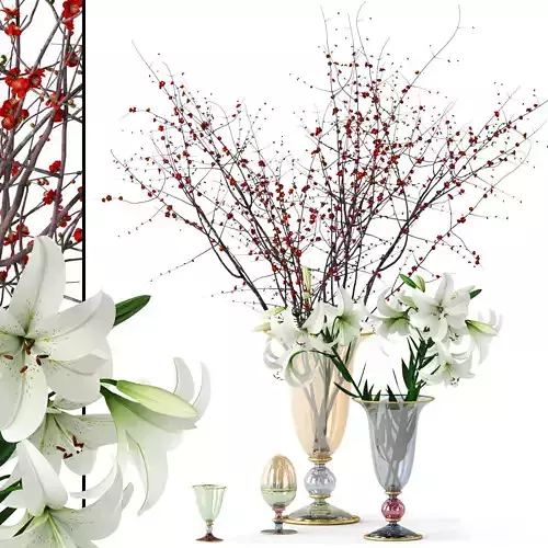 Griffe Montenapoleone vases with flowers