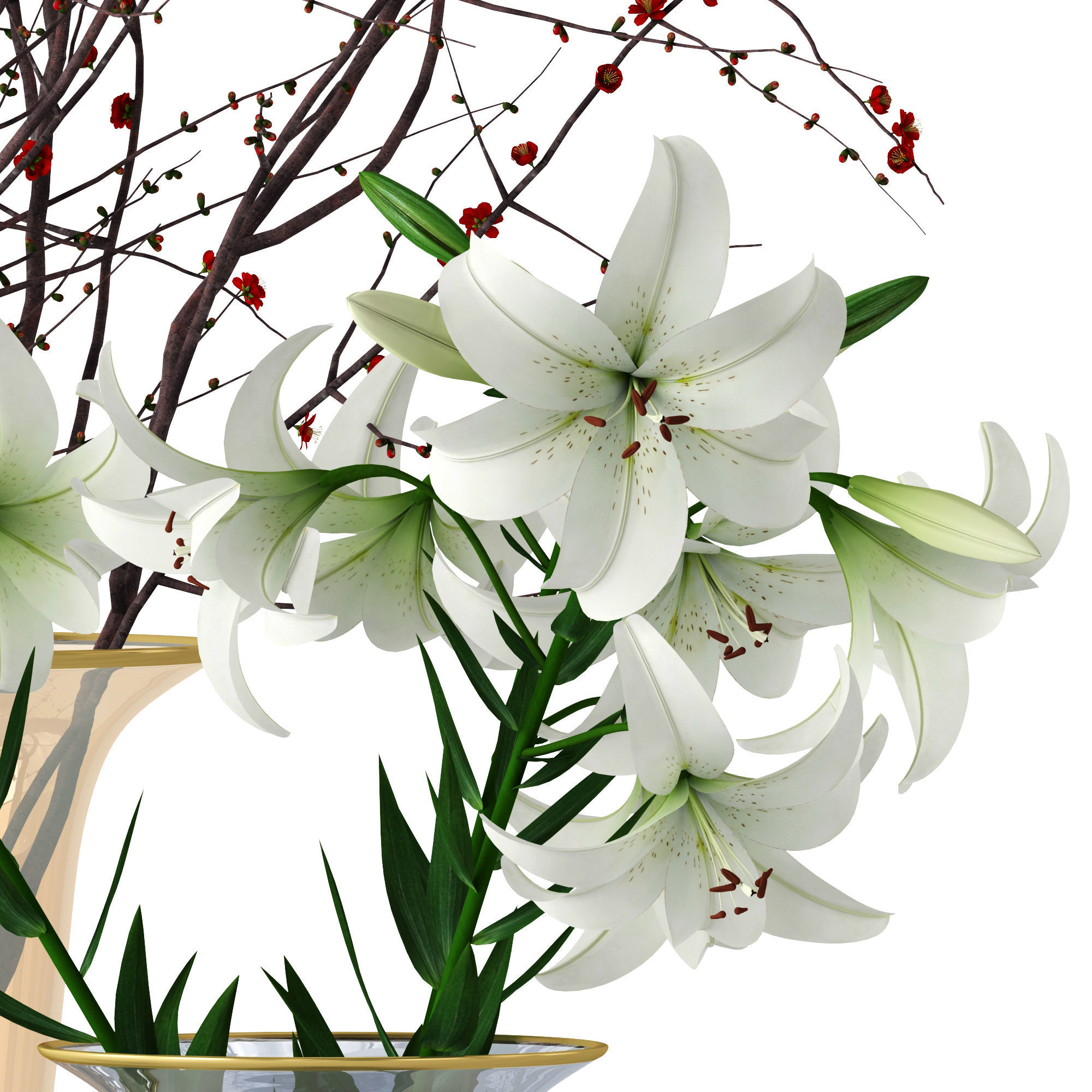 Griffe Montenapoleone vases with flowers 3D model_3