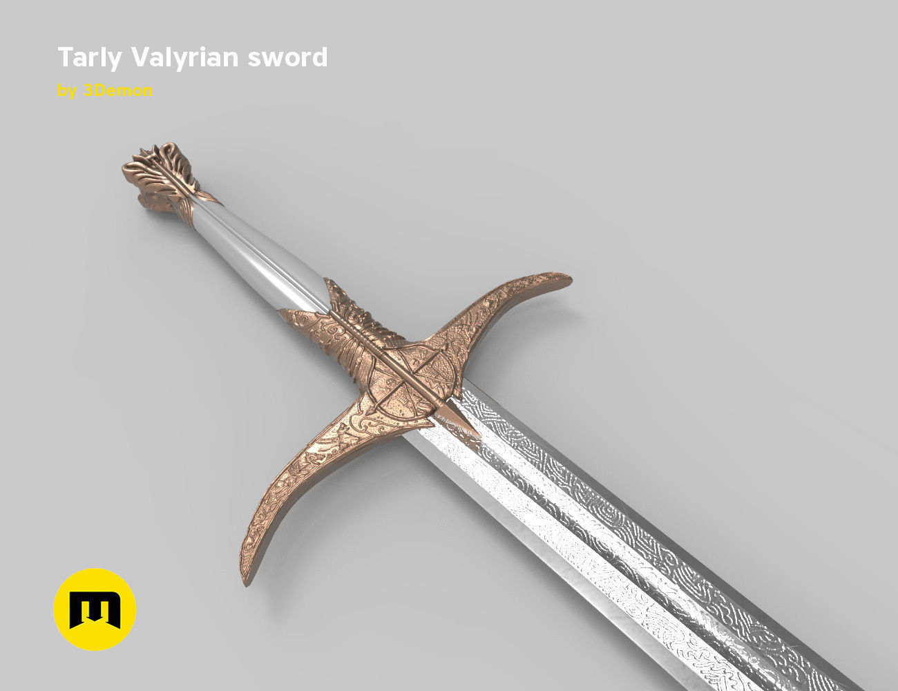 Tarly Valyrian sword 3D print model_4