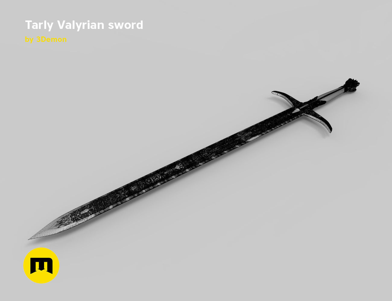 Tarly Valyrian sword 3D print model_7