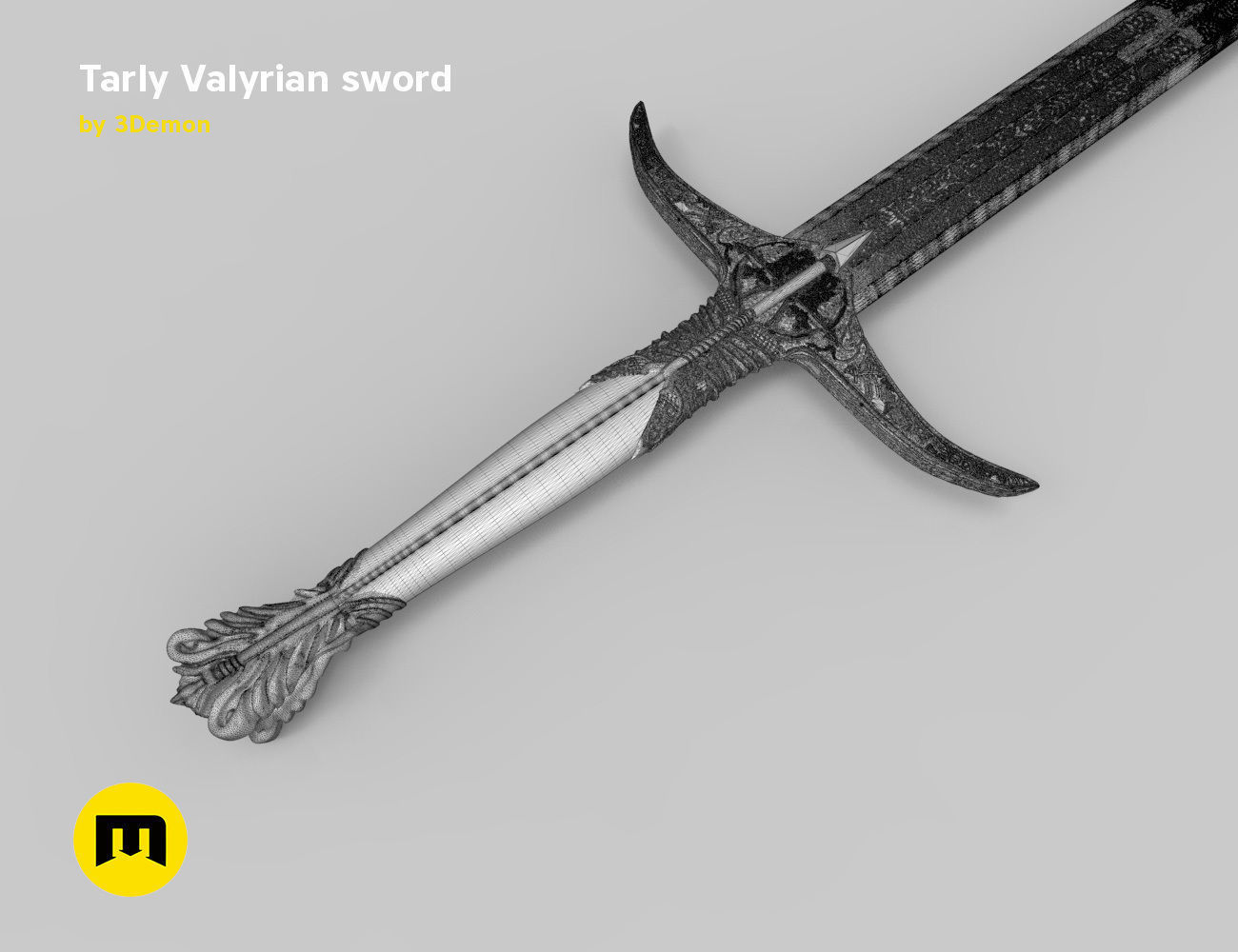 Tarly Valyrian sword 3D print model_9