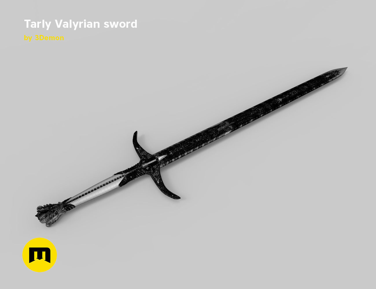 Tarly Valyrian sword 3D print model_6