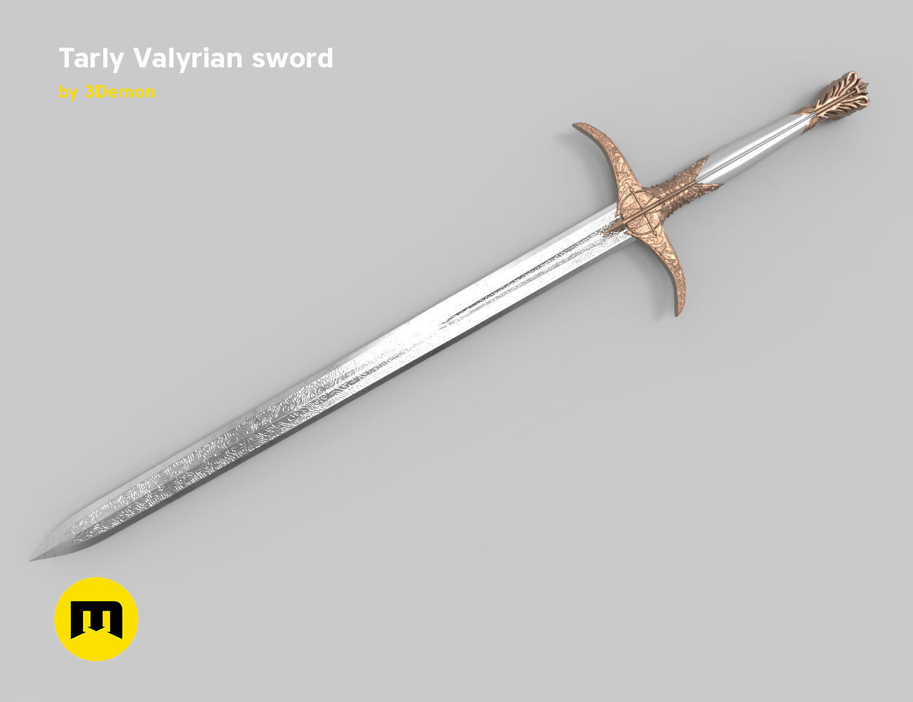 Tarly Valyrian sword 3D print model_1