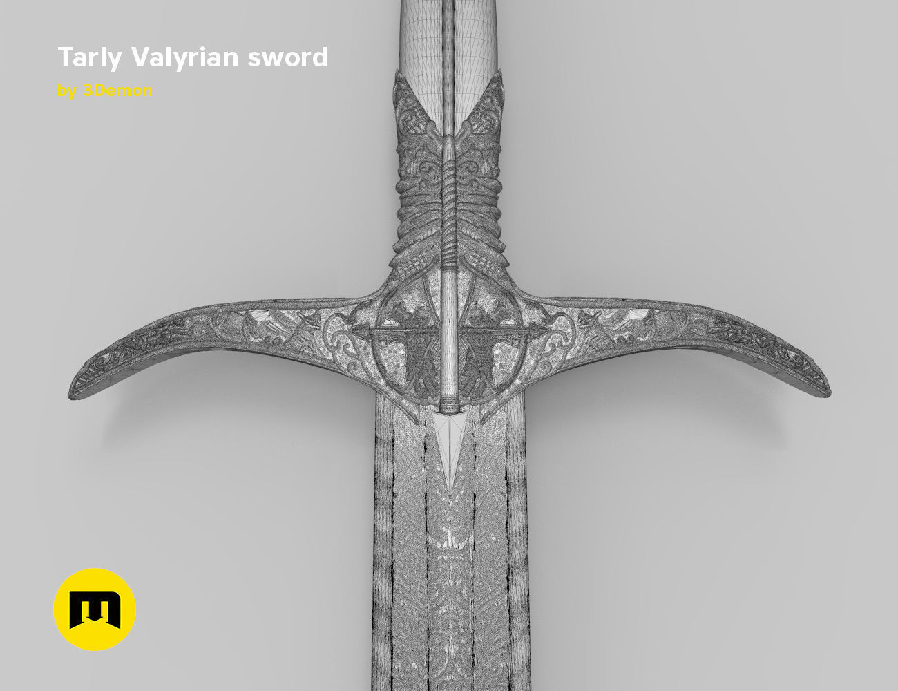 Tarly Valyrian sword 3D print model_10
