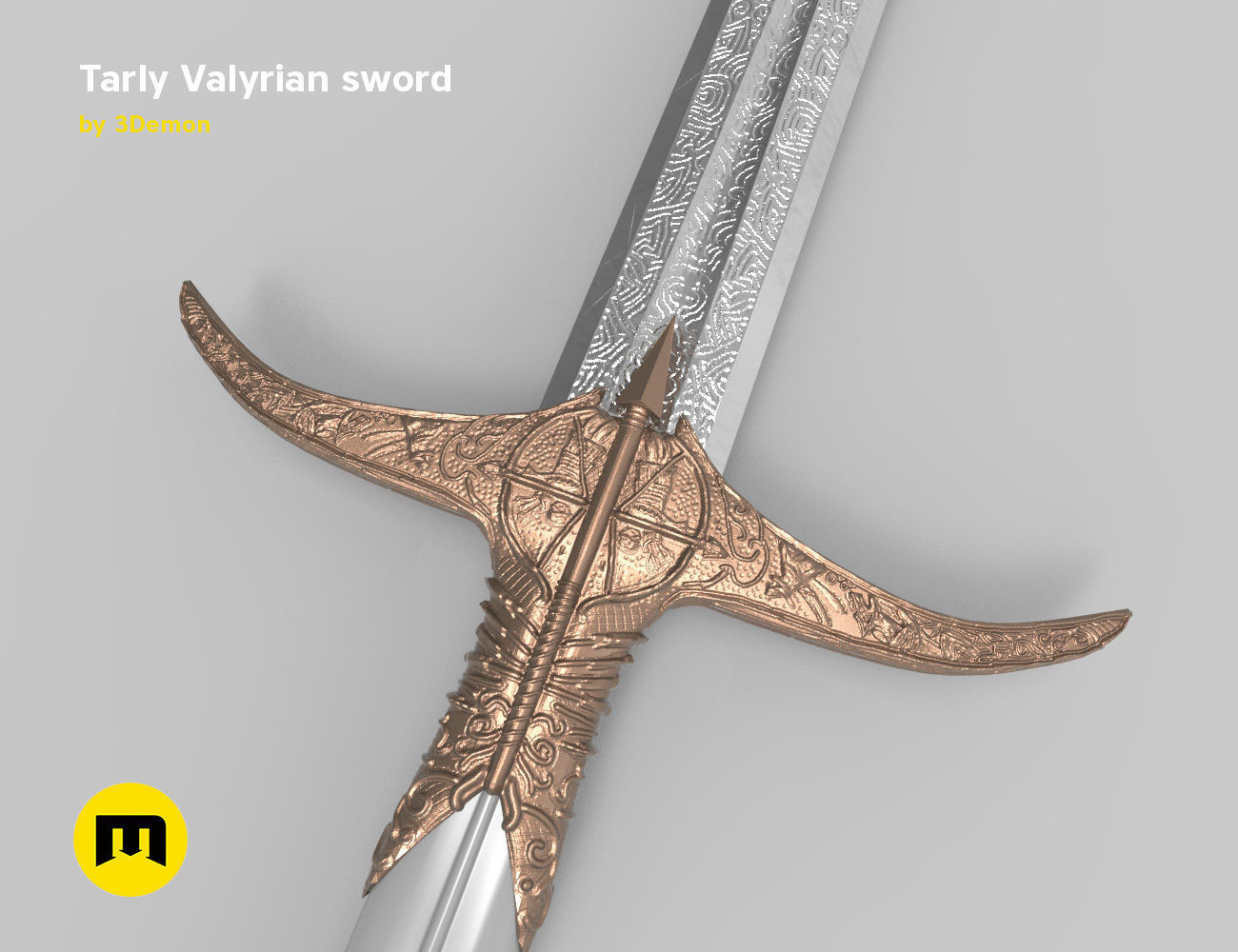 Tarly Valyrian sword 3D print model_5