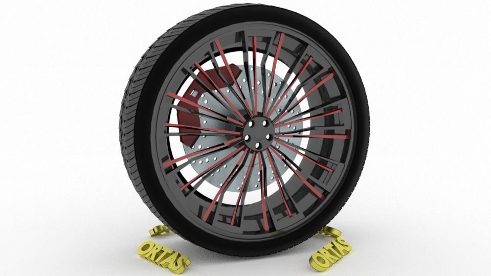 ORTAS CAR WHEEL RIM 96-97-98-99-100 GAME READY WHEEL 3D Model Collection_39