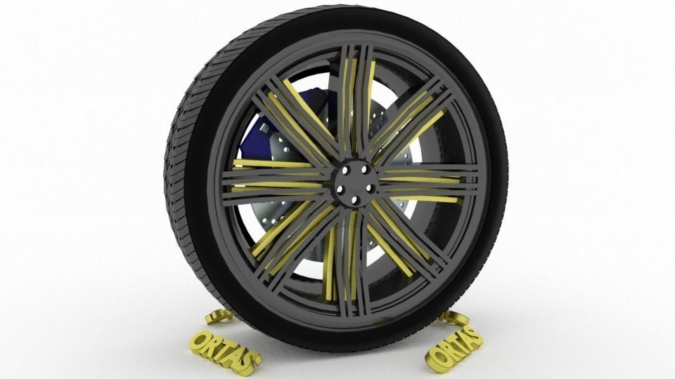 ORTAS CAR WHEEL RIM 96-97-98-99-100 GAME READY WHEEL 3D Model Collection_9