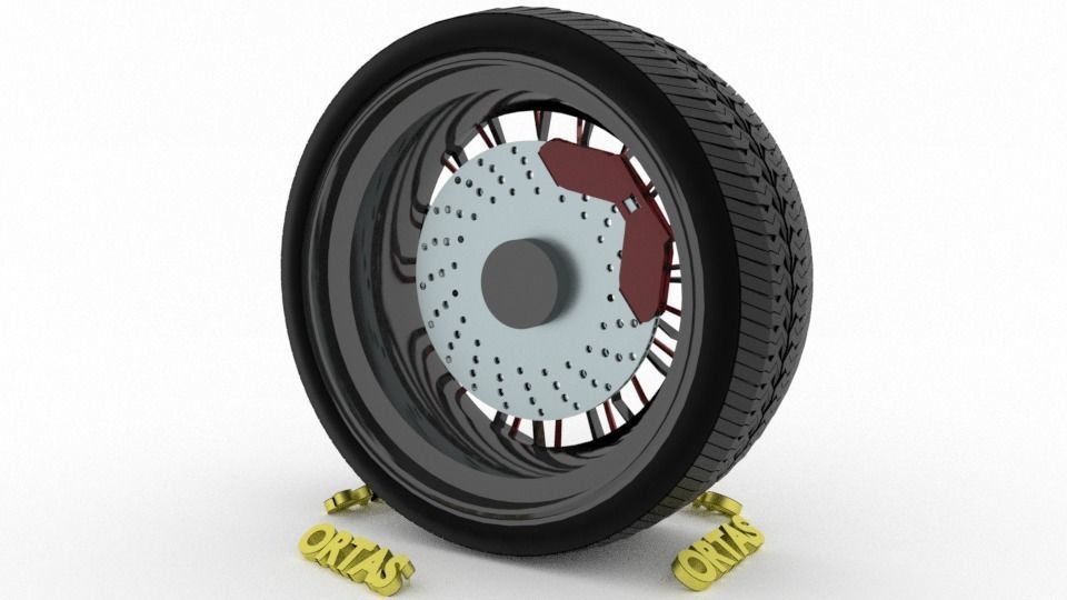 ORTAS CAR WHEEL RIM 96-97-98-99-100 GAME READY WHEEL 3D Model Collection_42