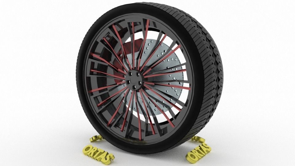 ORTAS CAR WHEEL RIM 96-97-98-99-100 GAME READY WHEEL 3D Model Collection_40
