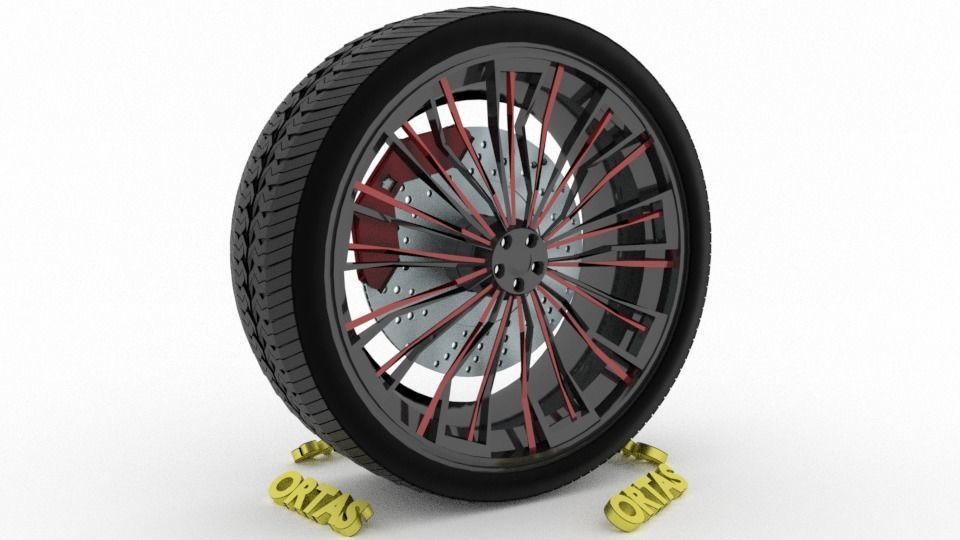 ORTAS CAR WHEEL RIM 96-97-98-99-100 GAME READY WHEEL 3D Model Collection_38