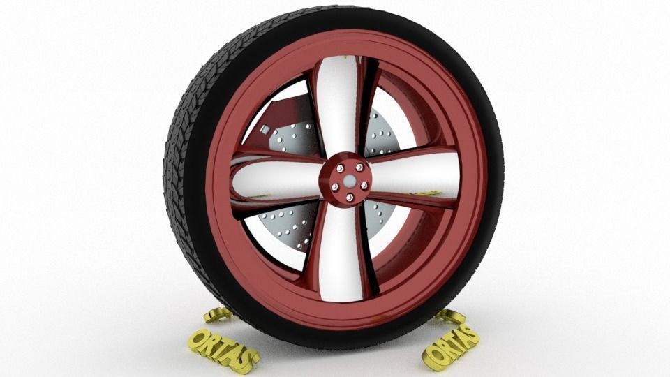 ORTAS CAR WHEEL RIM 96-97-98-99-100 GAME READY WHEEL 3D Model Collection_49