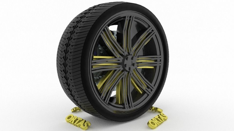 ORTAS CAR WHEEL RIM 96-97-98-99-100 GAME READY WHEEL 3D Model Collection_8