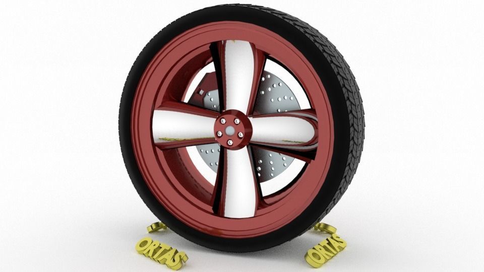 ORTAS CAR WHEEL RIM 96-97-98-99-100 GAME READY WHEEL 3D Model Collection_50