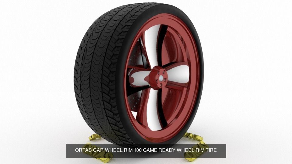 ORTAS CAR WHEEL RIM 96-97-98-99-100 GAME READY WHEEL 3D Model Collection_5