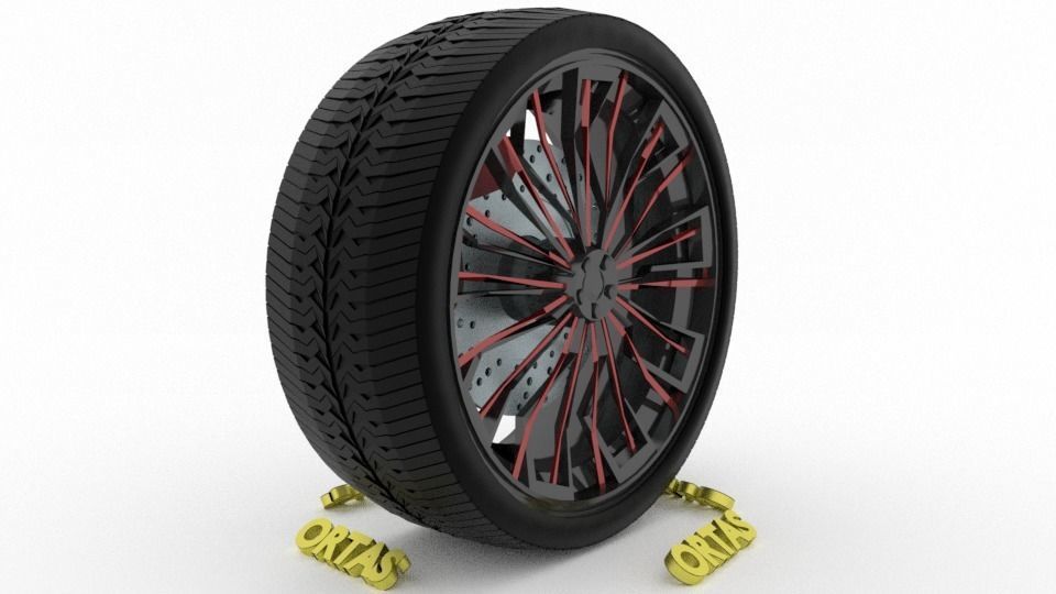 ORTAS CAR WHEEL RIM 96-97-98-99-100 GAME READY WHEEL 3D Model Collection_36