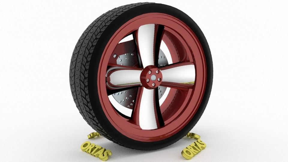 ORTAS CAR WHEEL RIM 96-97-98-99-100 GAME READY WHEEL 3D Model Collection_48