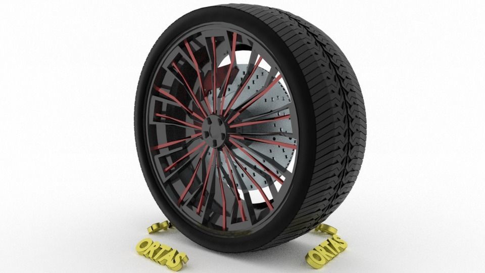 ORTAS CAR WHEEL RIM 96-97-98-99-100 GAME READY WHEEL 3D Model Collection_43