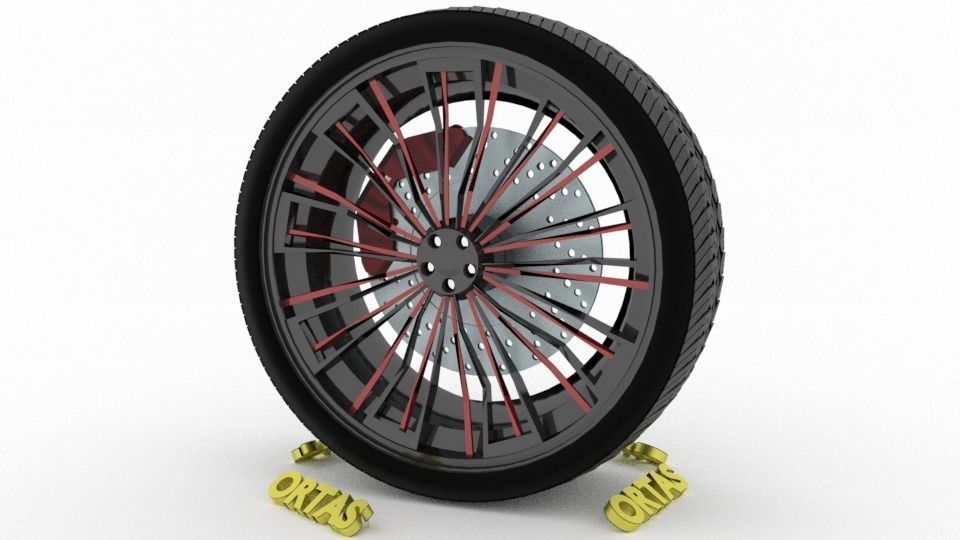 ORTAS CAR WHEEL RIM 96-97-98-99-100 GAME READY WHEEL 3D Model Collection_41