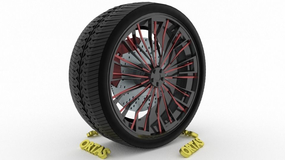 ORTAS CAR WHEEL RIM 96-97-98-99-100 GAME READY WHEEL 3D Model Collection_37