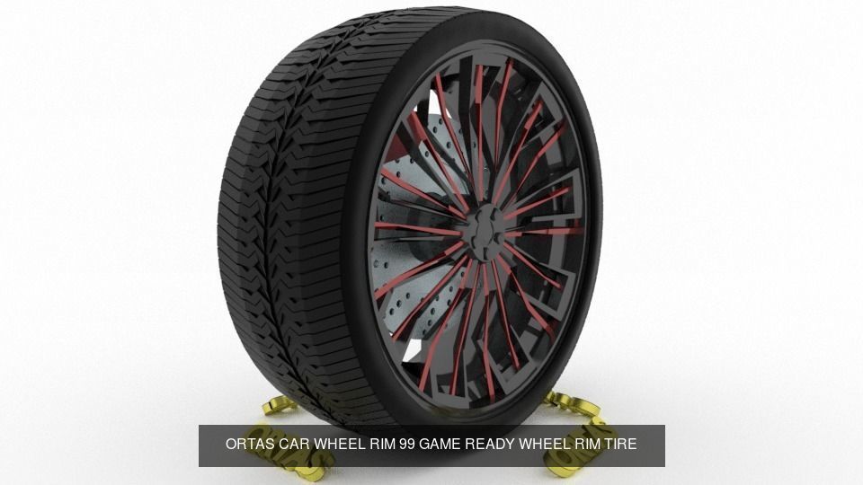 ORTAS CAR WHEEL RIM 96-97-98-99-100 GAME READY WHEEL 3D Model Collection_1