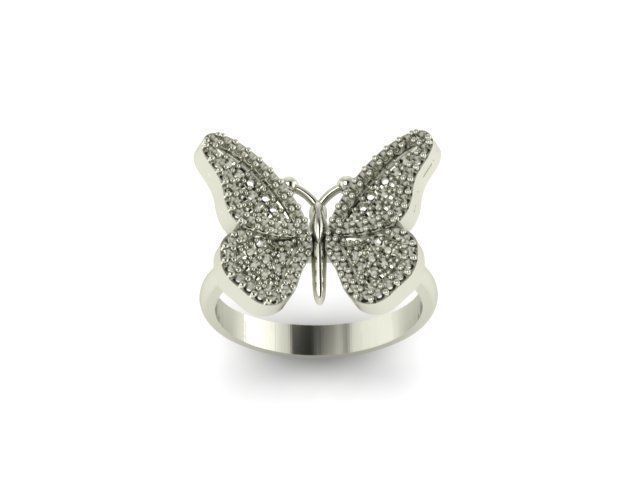 butterfly fashion ring 3D print model_1