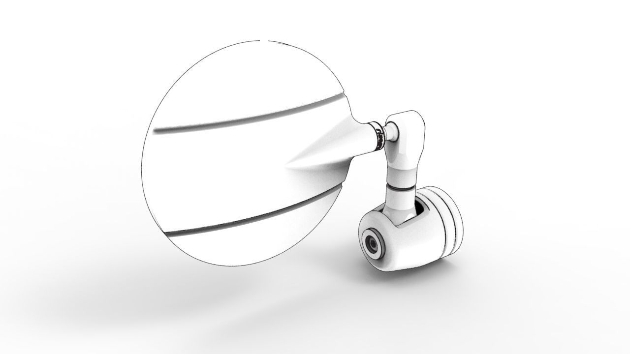 Rizoma Spy-R Bar End Mirror 3D model_4