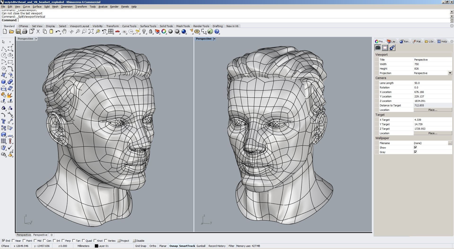 CAD Male Head Model M2P1D0V1head 3D model_12
