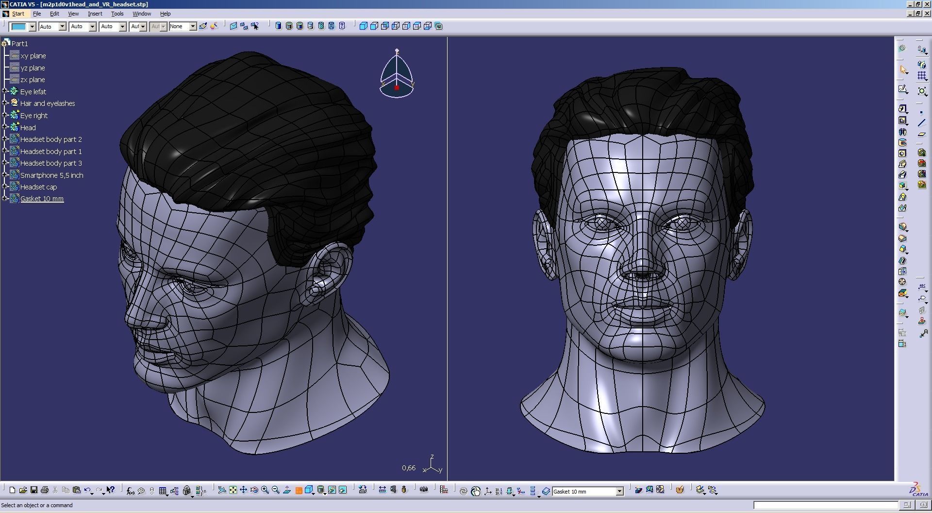 CAD Male Head Model M2P1D0V1head 3D model_6