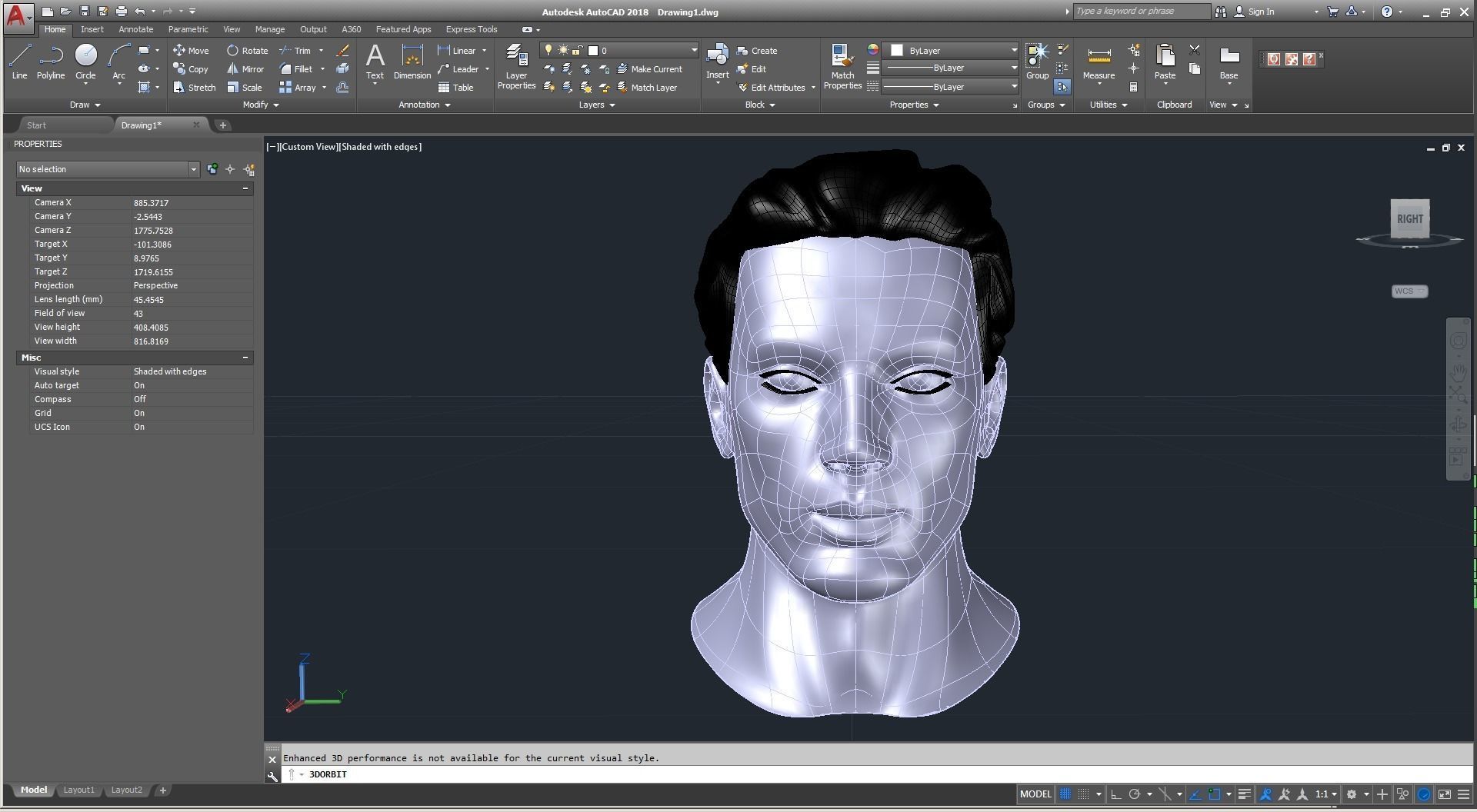 CAD Male Head Model M2P1D0V1head 3D model_8