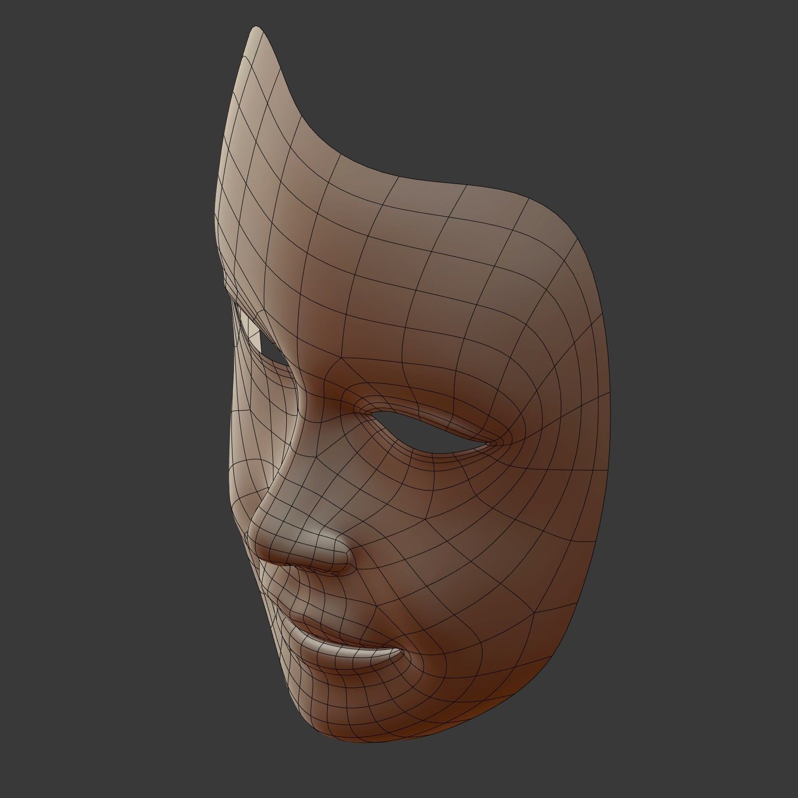 Female Theater Mask with neutral expressions  Low-poly 3D model_15