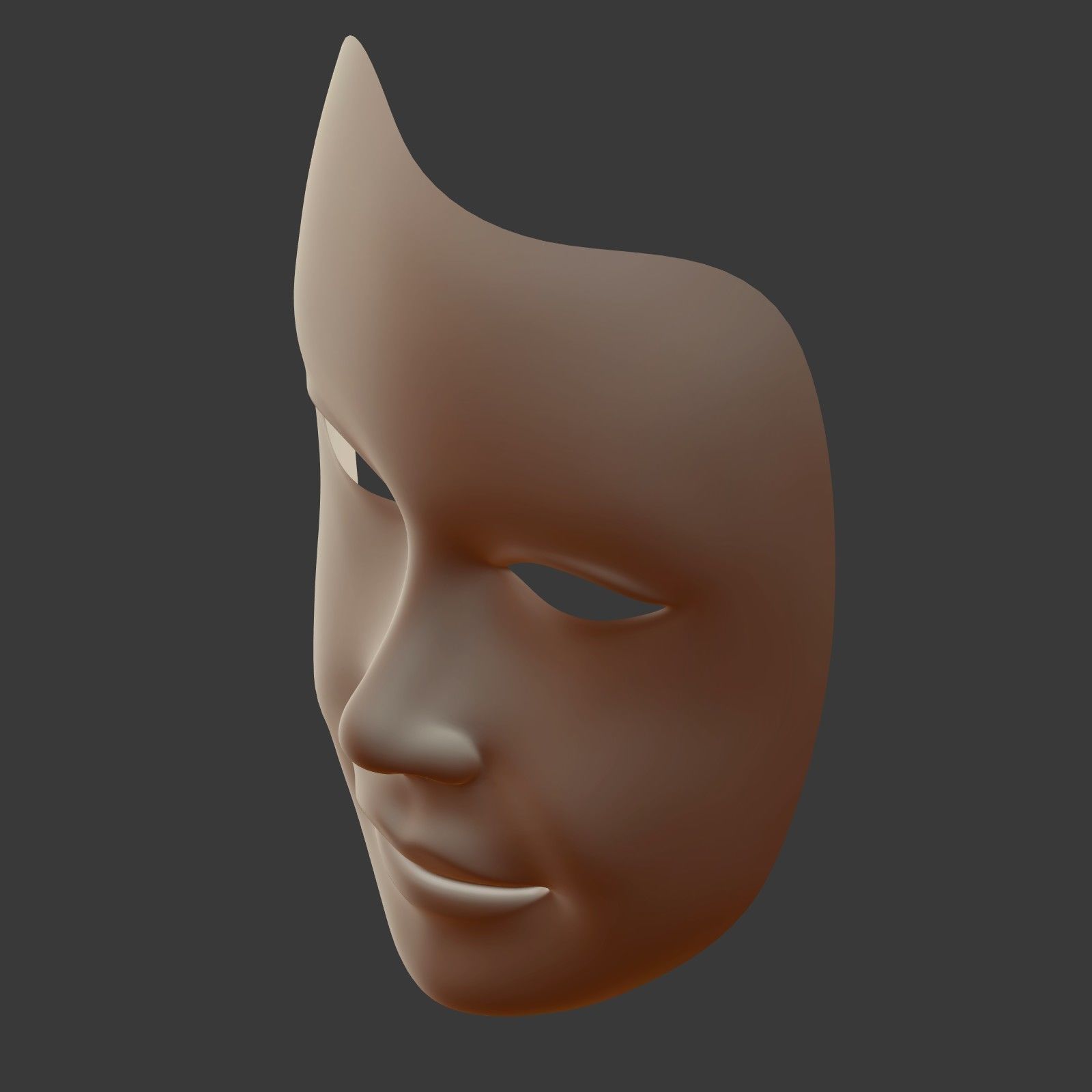 Female Theater Mask with neutral expressions  Low-poly 3D model_14