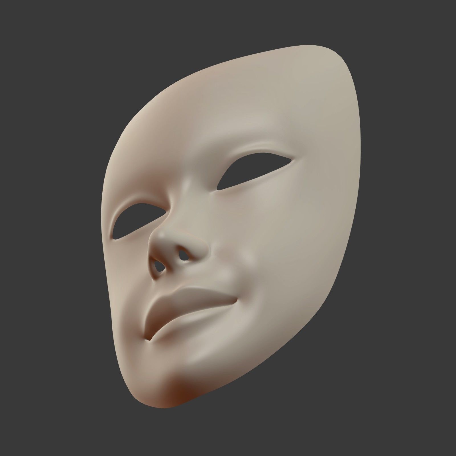 Female Theater Mask with neutral expressions  Low-poly 3D model_12