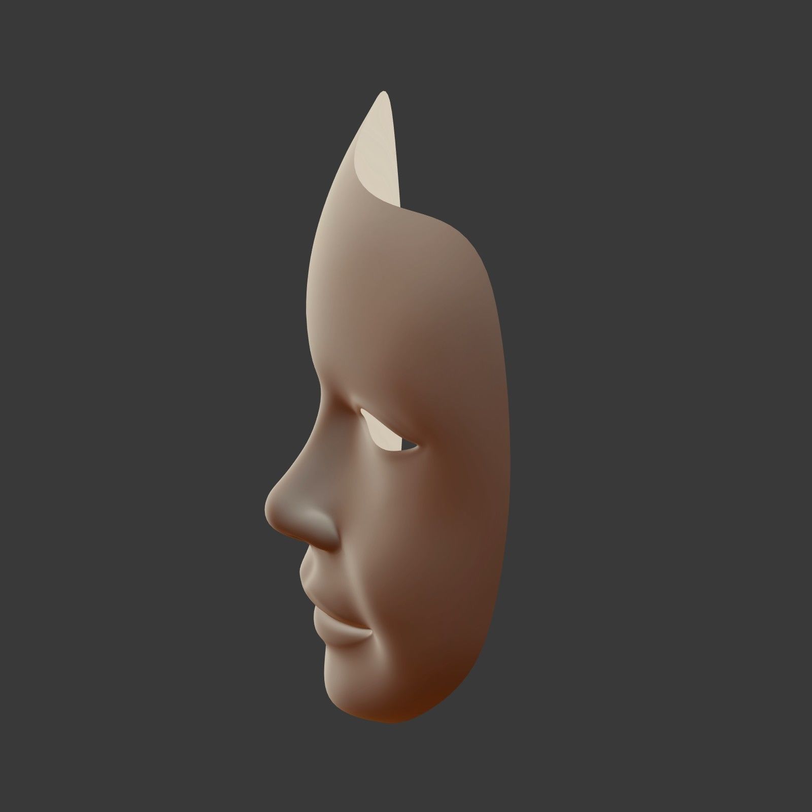 Female Theater Mask with neutral expressions  Low-poly 3D model_18