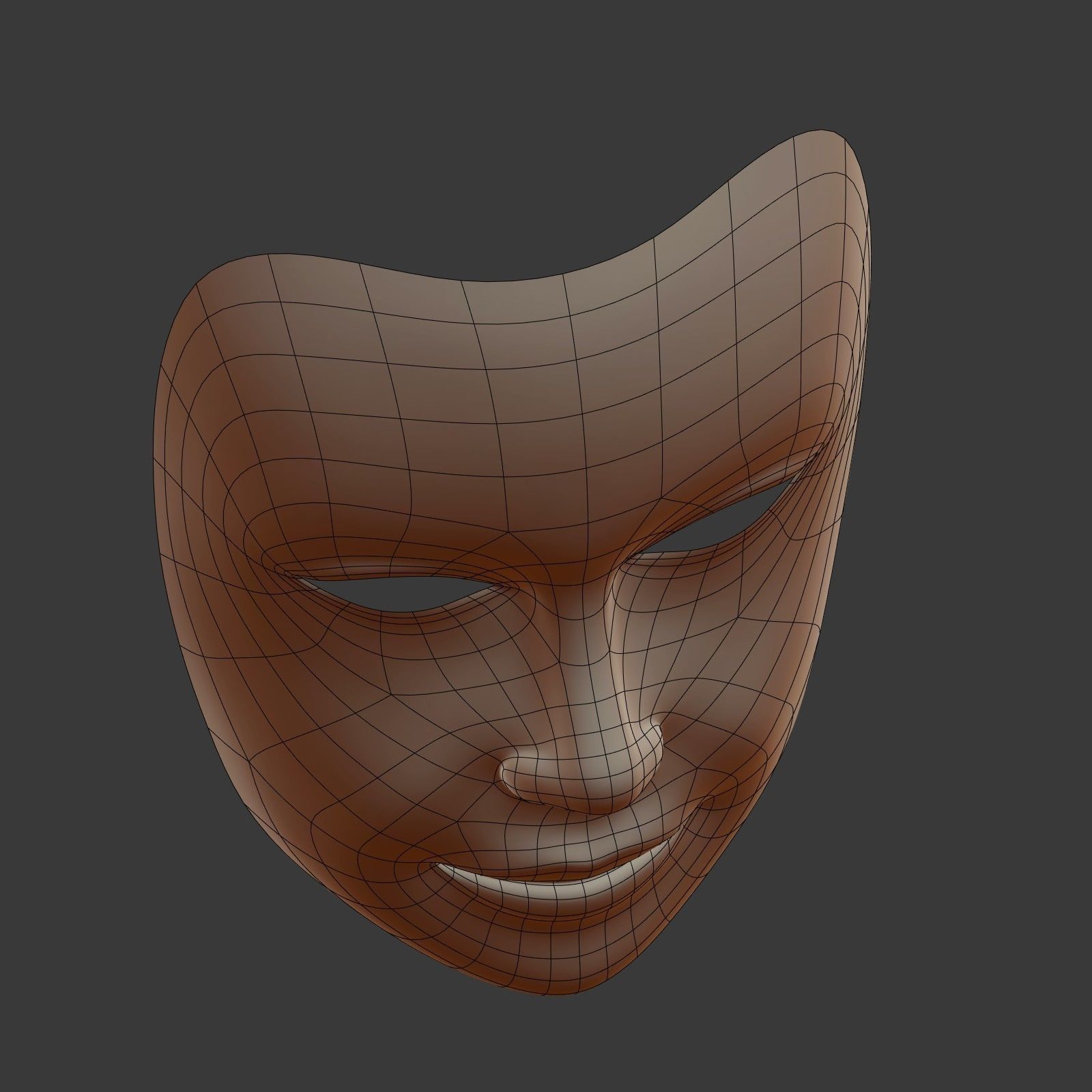 Female Theater Mask with neutral expressions  Low-poly 3D model_17