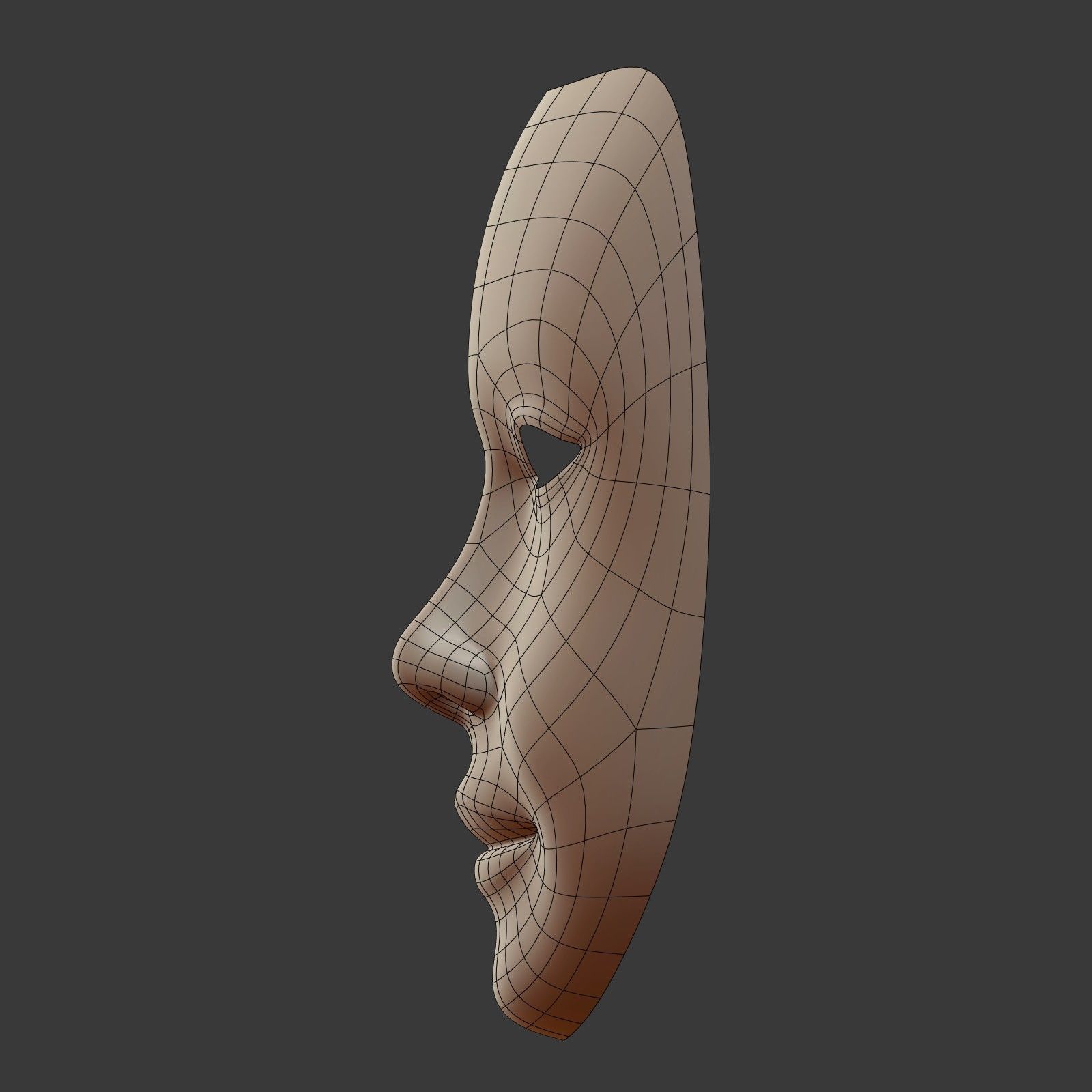 Female Theater Mask with neutral expressions  Low-poly 3D model_11