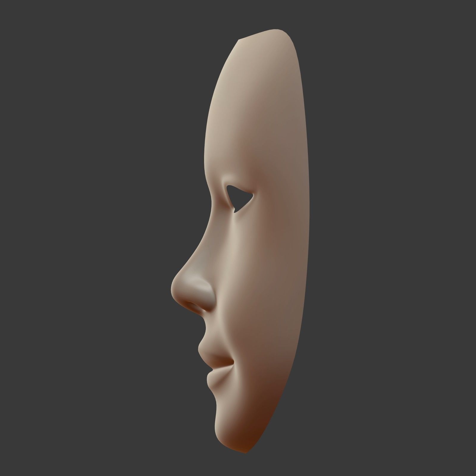 Female Theater Mask with neutral expressions  Low-poly 3D model_10