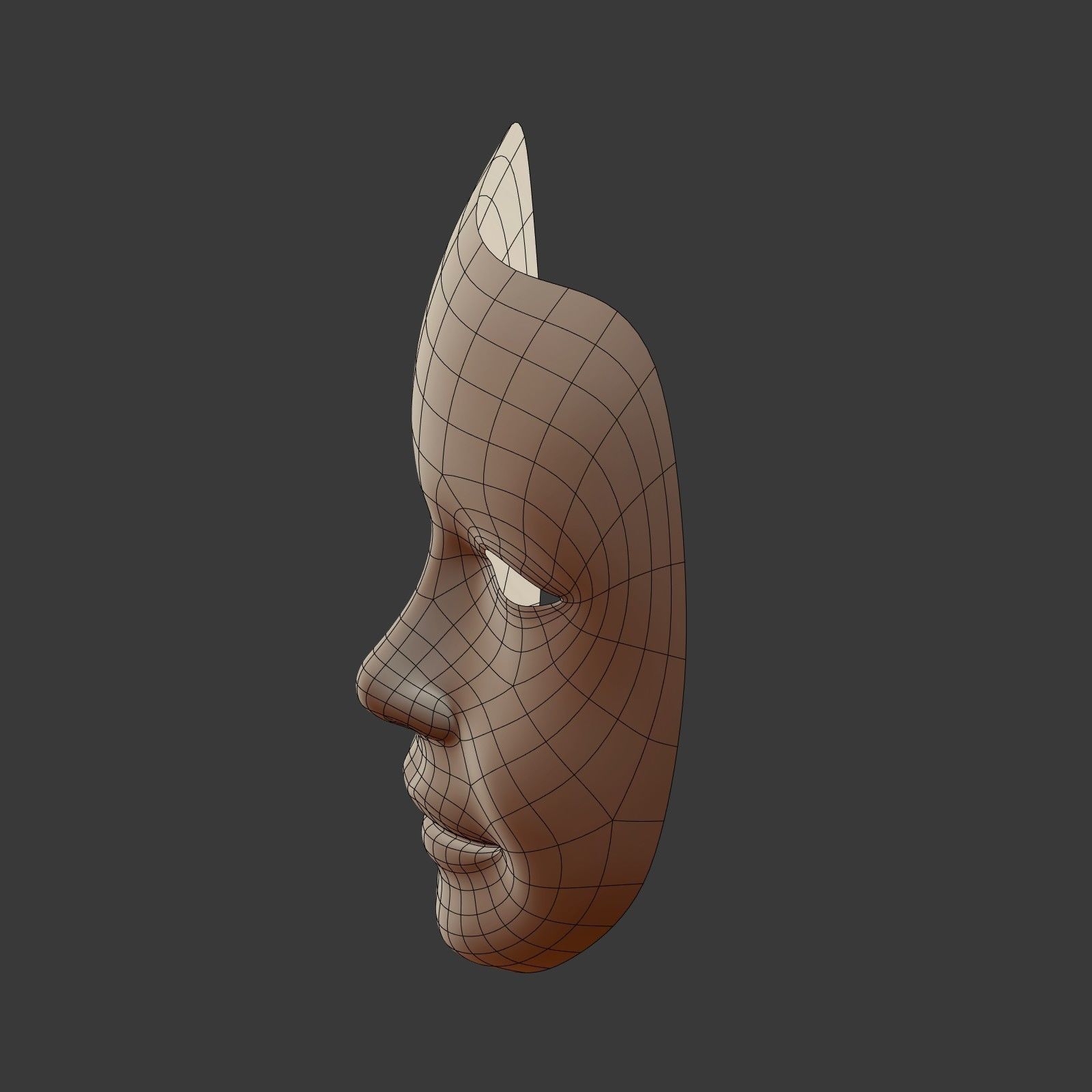Female Theater Mask with neutral expressions  Low-poly 3D model_19