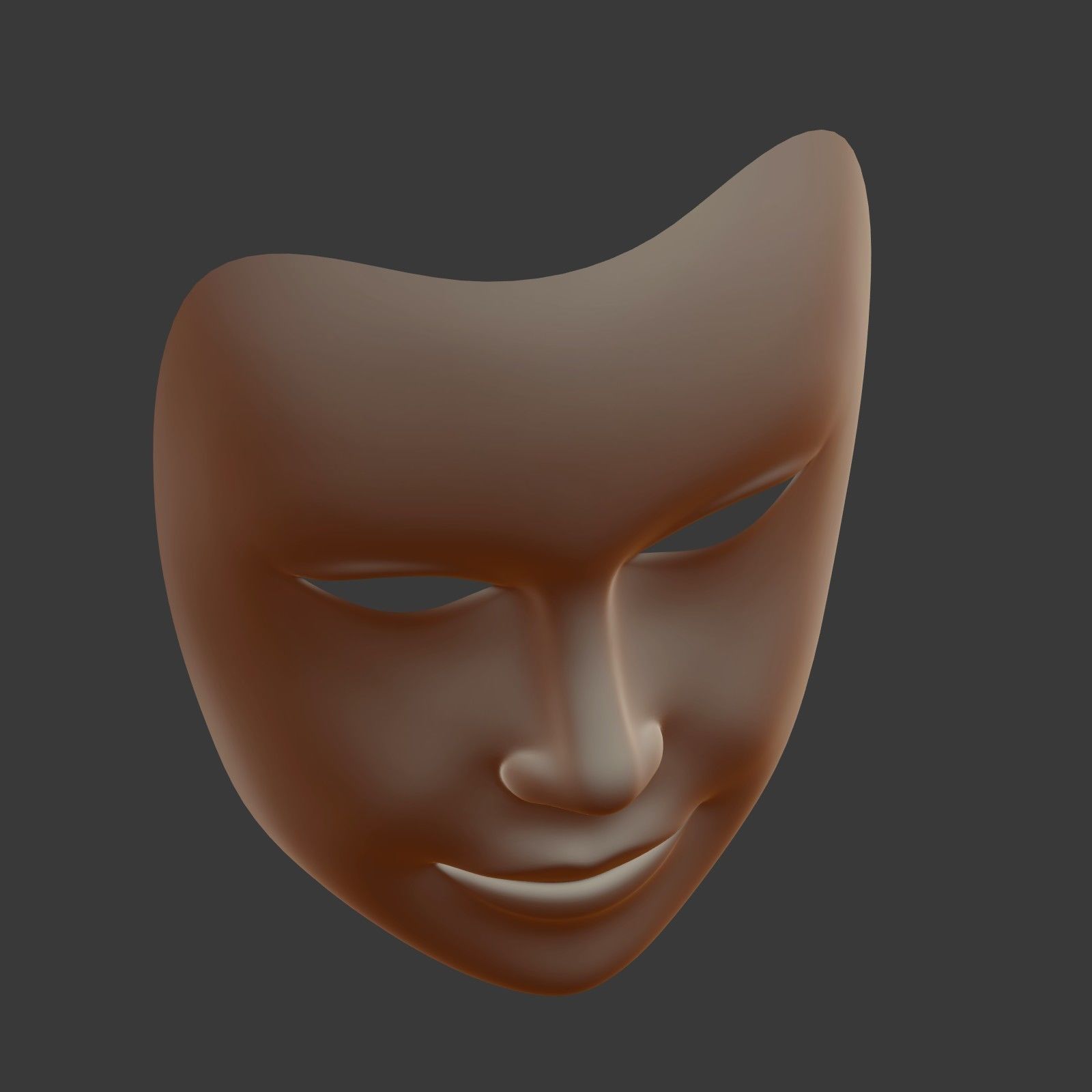 Female Theater Mask with neutral expressions  Low-poly 3D model_16