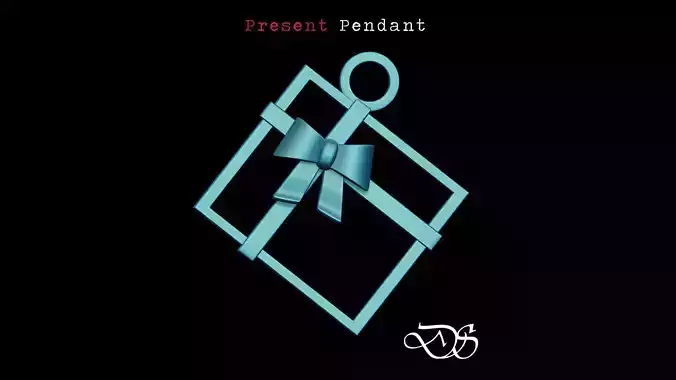 3d printable Christmas Present Pendant 3D print model
