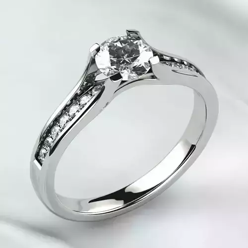 5mm Gemstone Gold Ring  3D print model