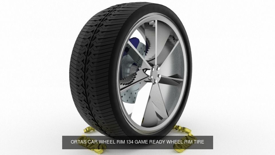 ORTAS CAR WHEEL RIM 131-132-133-134-135 GAME READY WHEEL 3D Model Collection_2