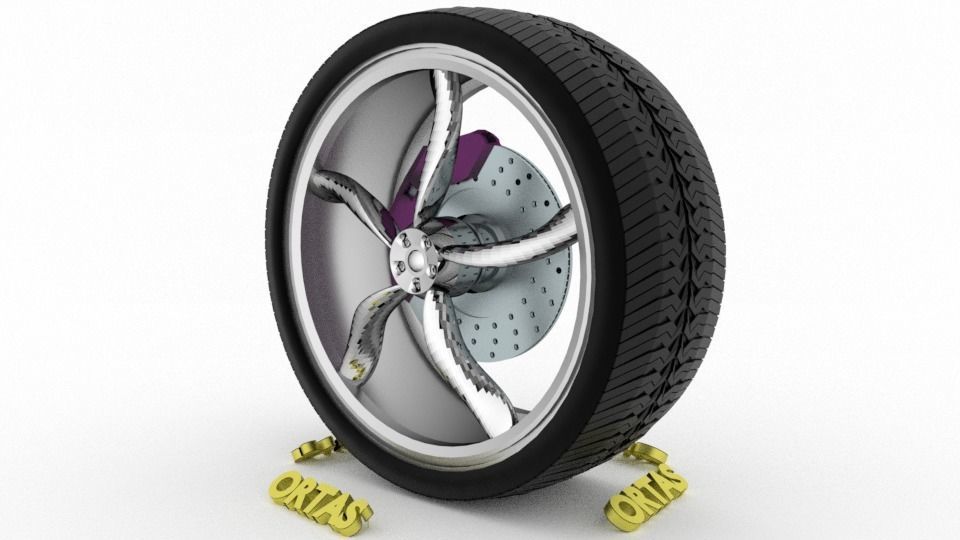 ORTAS CAR WHEEL RIM 131-132-133-134-135 GAME READY WHEEL 3D Model Collection_33