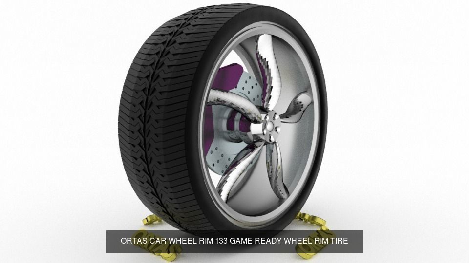 ORTAS CAR WHEEL RIM 131-132-133-134-135 GAME READY WHEEL 3D Model Collection_3