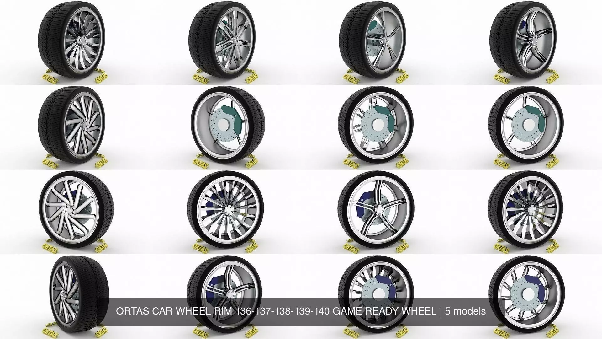 ORTAS CAR WHEEL RIM 136-137-138-139-140 GAME READY WHEEL 3D Model Collection_0