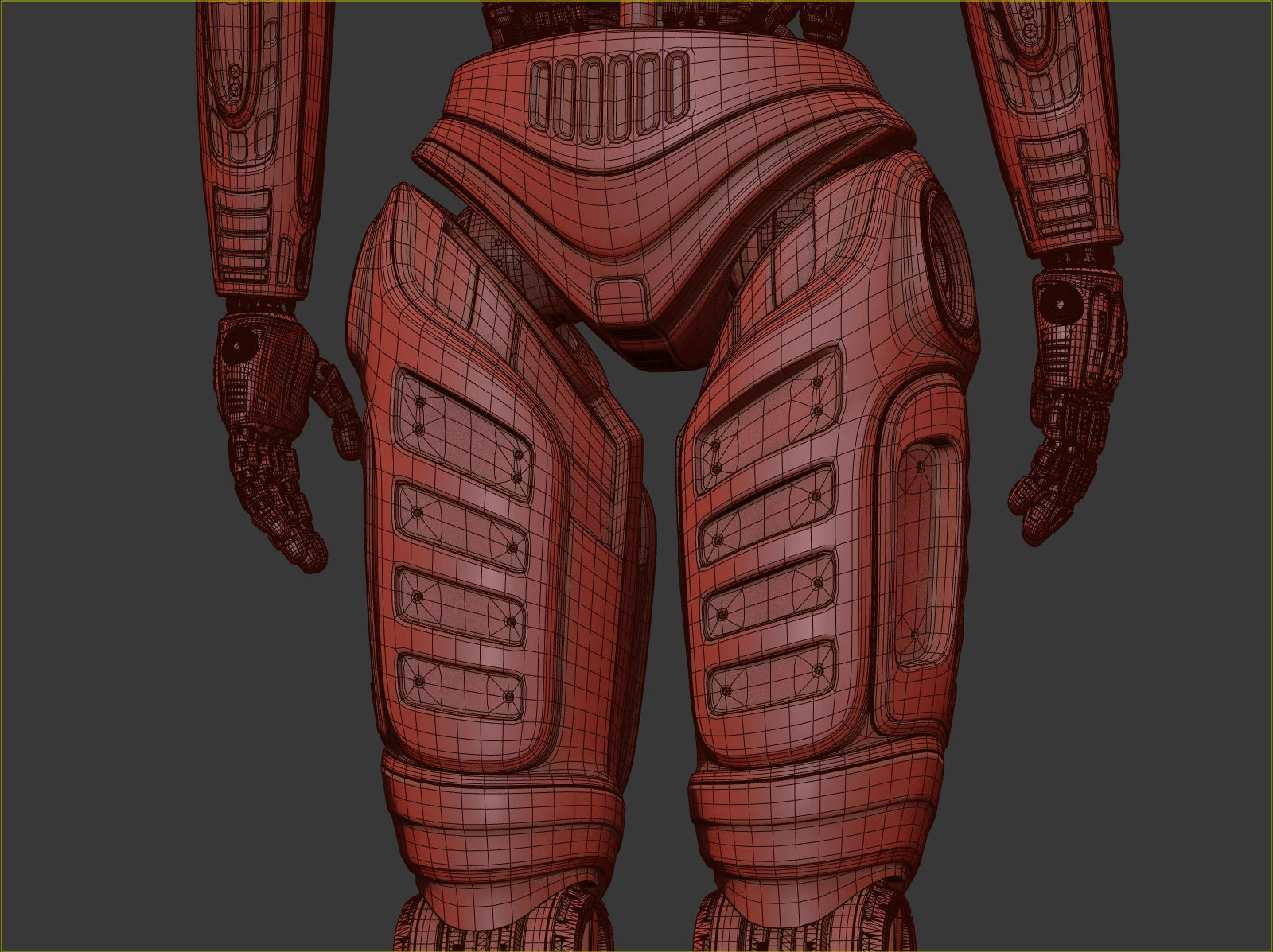 Futuristic Robot Man Rigged 3D model_24