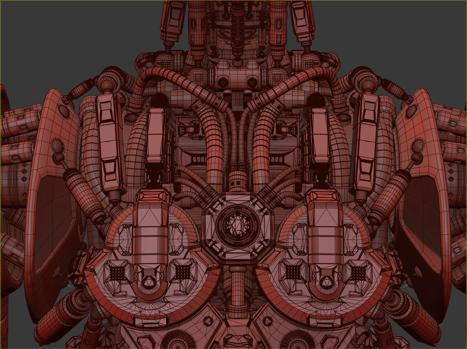 Futuristic Robot Man Rigged 3D model_25