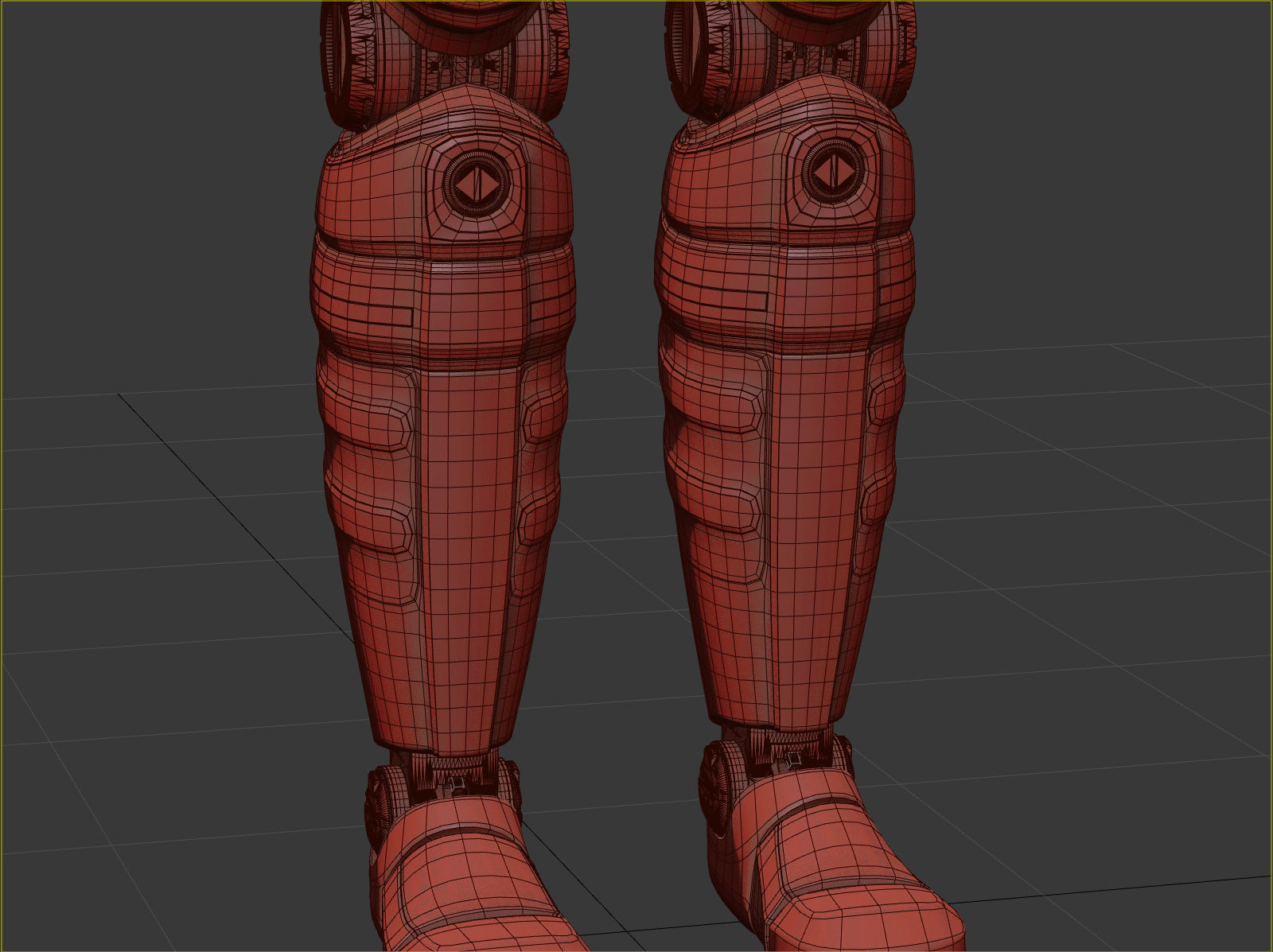 Futuristic Robot Man Rigged 3D model_23