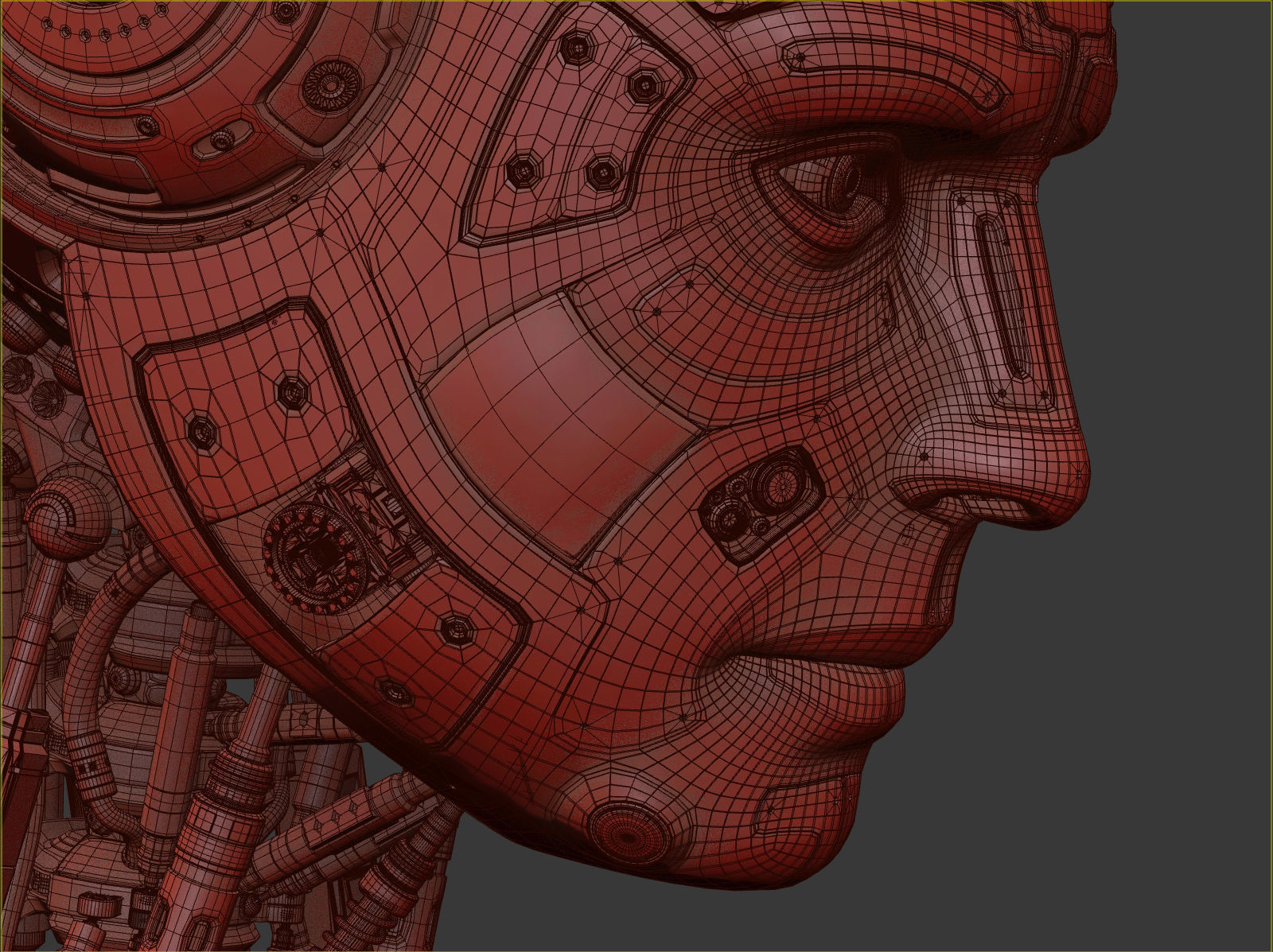 Futuristic Robot Man Rigged 3D model_14