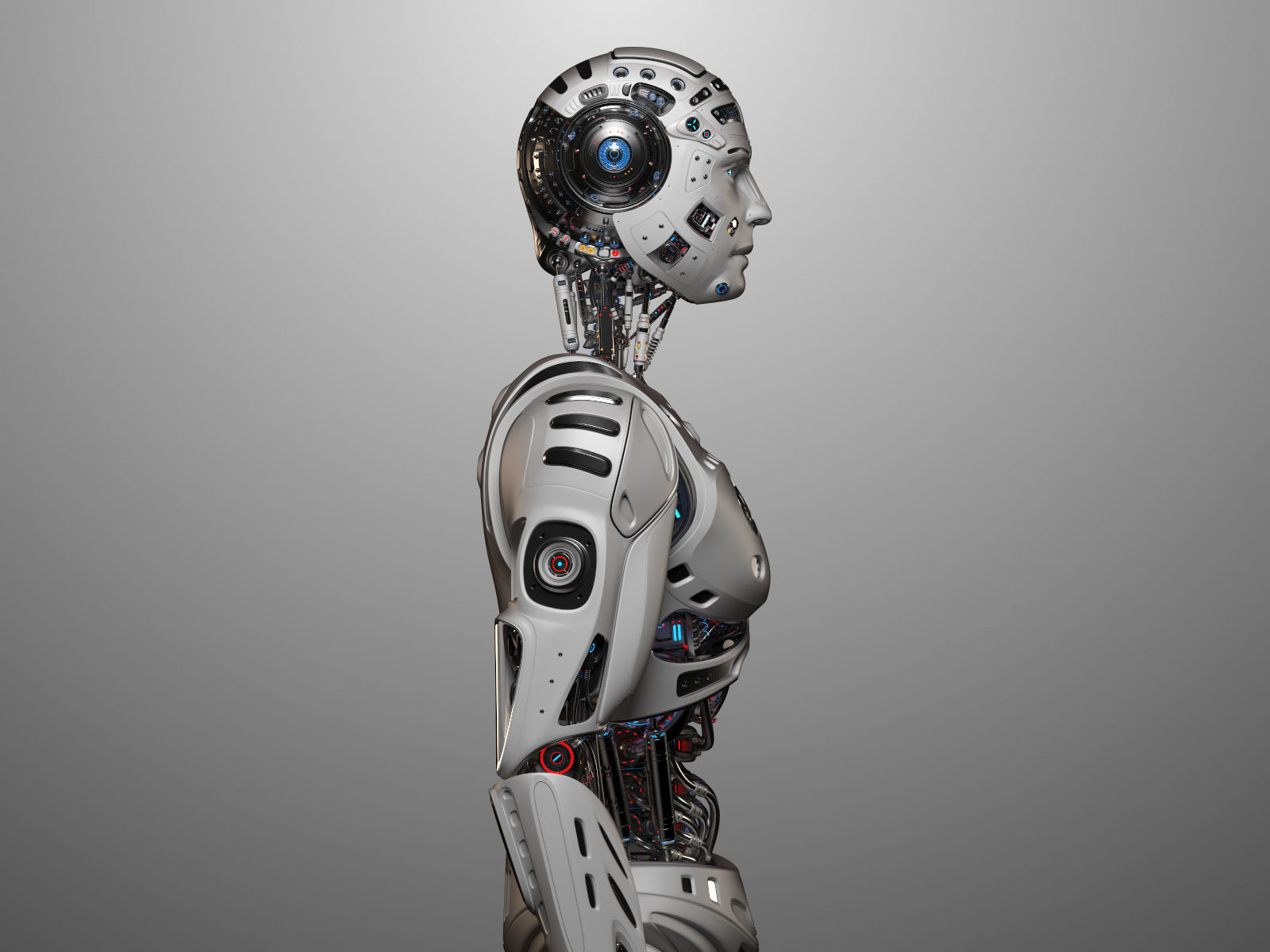 Futuristic Robot Man Rigged 3D model_31